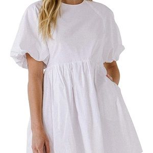 English factory - balloon sleeve dress